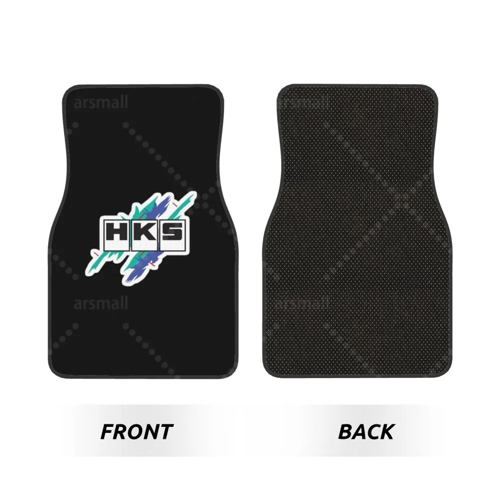 HK-S Style 4-Piece Car Floor Mats with Rubber Backing – Front & Rear Full Coverage