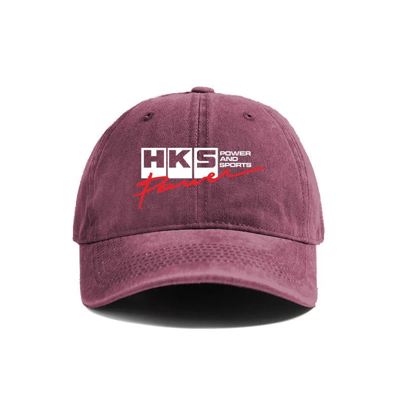HKS Power and Sports Distressed Baseball Cap – Adjustable JDM Dad Hat