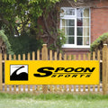 Spoon Sports Banner Flag for Garage Wall Art and Outdoor Decor with Brass Grommets