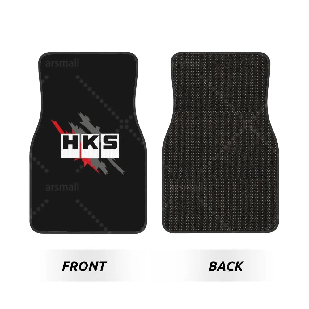 HK-S Style 4-Piece Car Floor Mats with Rubber Backing – Front & Rear Full Coverage