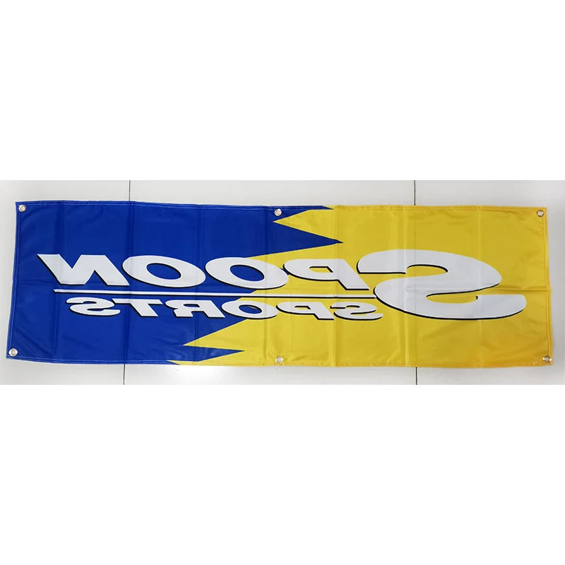 Spoon Sports Banner Flag 1.5ft x 5ft for Garage and Home JDM Decor