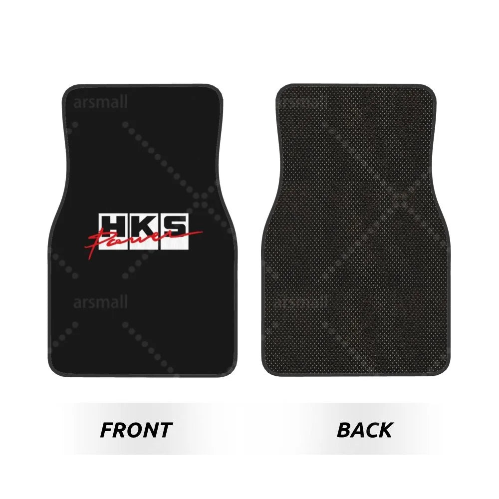 HK-S Style 4-Piece Car Floor Mats with Rubber Backing – Front & Rear Full Coverage