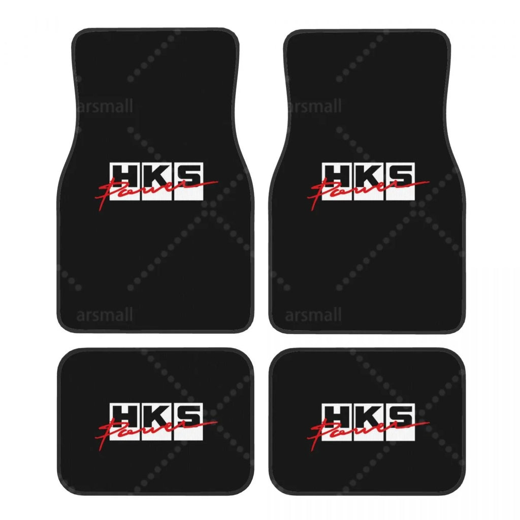 HK-S Style 4-Piece Car Floor Mats with Rubber Backing – Front & Rear Full Coverage