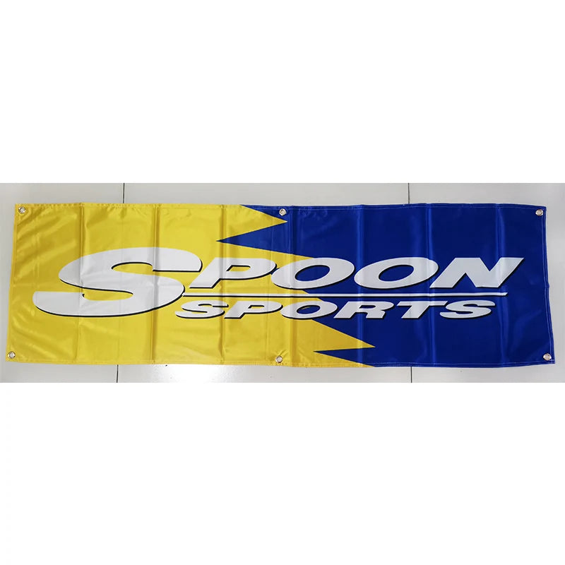 Spoon Sports Banner Flag 1.5ft x 5ft for Garage and Home JDM Decor