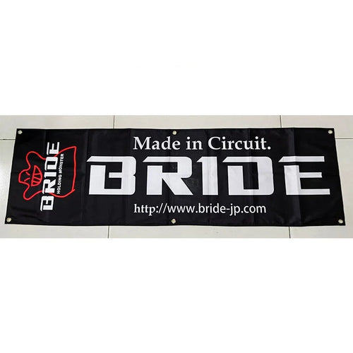 Bride Black Flag Banner 1.5ft x 5ft for Garage and Home JDM Decor