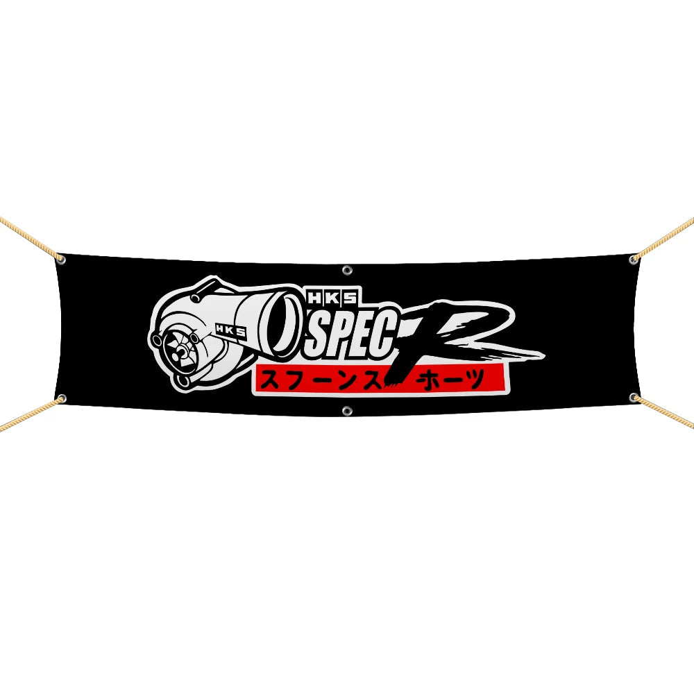 HKS Team Logo Flag and Banner for Garage Wall Art and JDM Decor